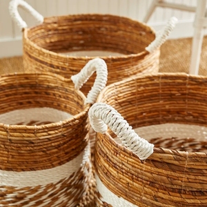 Wholesale Straw Basket Handwoven Clothing <b>Storage</b> Multifunction Eco Friendly Vietnam Customizable Sizes OEM ODM Durable - Product Image 6