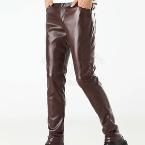 Premium Choice <b>Men</b> <b>Leather</b> <b>Pants</b> Eco-Friendly Lightweight Windproof Stylish Casual Comfortable Customizable Modern Straight Mid - Product Image 3