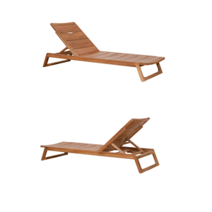 Chaise longue de piscine au design minimaliste et confortable en bois de teck d'Indonésie - Product Image 4