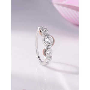 Anillo de esmalte solitario tradicional para mujer, chapado en oro rosa de 18 quilates, forma geométrica, corte princesa, diamante, diseño de moda - Product Image 1