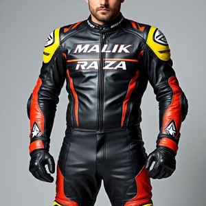 Combinaison de course de moto sur mesure Malik Raza de haute qualité, peau de vache 1.3mm, Protection Elite, OEM disponible - Product Image 2