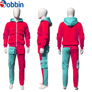 ชุดวอร์มผู้ชายแบบมีฮู้ด 2 ชิ้น สไตล์คาร์โก้  รับสกรีนโลโก้  ลำลอง กระเป๋าหลายช่อง  แบบสีตัดต่อ  ชุดวอร์มผู้ชายรุ่นใหม่ - Product Image 3