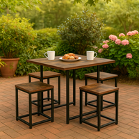 Ensemble table à manger et chaises de restaurant moderne table et chaises de patio intérieures et extérieures pour café meubles en MDF à ossature métallique