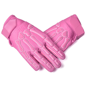 Gants de gardien de but de football roses avec motif squelette, respirants, antidérapants, en latex, fermeture auto-agrippante, séchage rapide, unisexes, pour le sport - Product Image 4