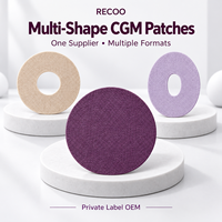 Patch de capteur CGM universel RECOO, formes rondes et ovales prédécoupées, couverture adhésive imperméable et respirante, fabricant OEM