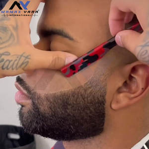 Maquinilla de afeitar recta de peluquero profesional Camo Red Single Blade Razor Precision Shaving Grooming Quality Barber Supplies - Product Image 2