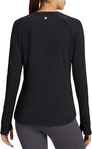 Custom Women's Long Sleeve Workout <b>Tops</b> <b>with</b> <b>Thumb</b> <b>Holes</b> & Zipper Pocket | Direct Factory Supplier | B2B Exporter - Product Image 2
