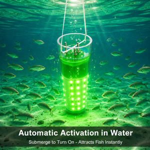 Lampe de pêche LED automatique sans fil rechargeable verte étanche IP68 12V 30W pour eau salée marine sous-marine - Product Image 3