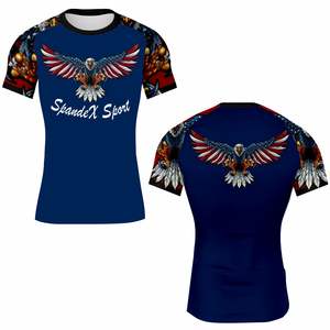 OEM Spandex à séchage rapide pour hommes BJJ Rash Guard Gym Surf Suit avec construction sans couture Respirant MMA Rash Guard - Product Image 3