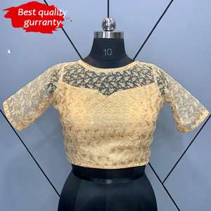 Designer Fancy Trending Western Readymade Blouse Heavy Net Double Doublure avec Siffali Multi Sequence Broderie Travail pour Mariage - Product Image 3