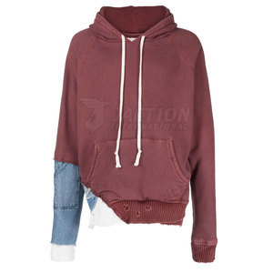 Sudaderas con Capucha para Hombre, Diseño Desgastado, Logotipo Personalizado, Venta al Por Mayor de Fábrica 2025, Mezcla de Algodón/Poliéster, Secado Rápido, Transpirables, Contraste de Color Invernal - Product Image 1