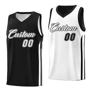 Maillots de basket-ball personnalisés pour adultes, ensembles uniformes avec logos, respirants, sans manches, anti-transpiration, pour l'entraînement estival - Product Image 2