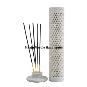 Quemador de incienso curvo a mano de esteatita y soporte de palo para regalo religioso hindú - Product Image 5