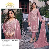 Ensemble Salwar en Soie Viscose Longueur Ras du Sol avec Broderie, Tissu Georgette et Voile, Design Fantaisie, Idéal pour Mariages et Fêtes, Non Cousu, Excellente Qualité