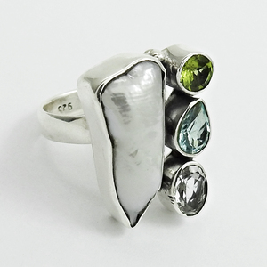 แหวนอัญมณีจากธรรมชาติหลายแบบสำหรับผู้หญิงแหวน925เครื่องประดับอัญมณีทำมือขายส่ง - Product Image 5