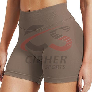 Pantalones cortos deportivos de cintura alta para mujer, tela polar transpirable, decoración de logotipo personalizado, nuevos colores de verano - Product Image 5