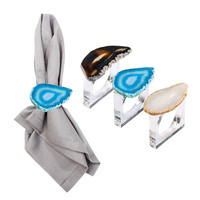 Porte-serviettes de luxe personnalisé en PLA transparent translucide, écologique, pour cadeaux