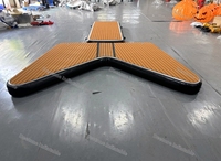 Plateforme flottante gonflable sur mesure pour jet ski avec pont en teck EVA pour yacht, bateau, marina et sports nautiques