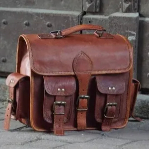 Bandolera de cuero genuino estilo moda vintage con patrón de caramelo para alforjas de motocicleta sillín marrón - Product Image 2