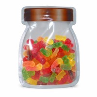 Vente en gros Mini sacs en plastique PET thermoscellés à zip-lock blancs anti-odeurs pour les emballages de gomme et de gelée