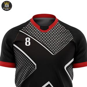 Uniforme de rugby de vêtements de sport pour hommes Logo sur mesure et nom de l'équipe uniforme imprimé 100% polyester matériel respirant évacuation de la sueur - Product Image 4
