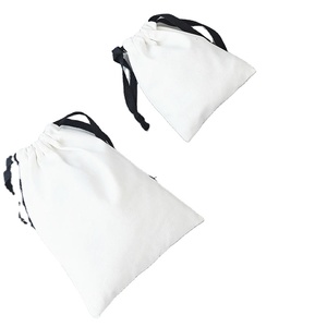 13x16cm 8oz Cotton Canvas <b>Drawstring</b> <b>Pouch</b> for Makeup Package With Cotton Draw String custom logo and desighn - Product Image 4