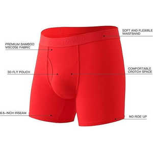 Paquete de 3 Calzoncillos Bóxer de Punto de Bambú y Viscosa Premium, Antibacterianos, Transpirables, Elegantes y Cómodos - Product Image 1