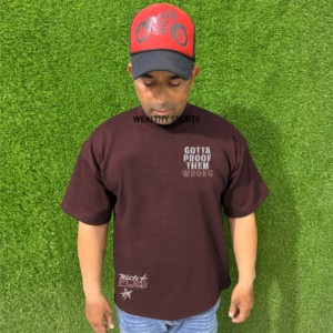 Fabricación de camisetas Logotipo personalizado Impresión gráfica bajo demanda Algodón Oversized Blank Crew Fitness T-shirt para hombres - Product Image 1