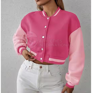 Vêtements décontractés Confortable Crop Top Letterman Vestes Pour Femmes Nouveau Meilleur Design Crop Top Letterman Vestes Pour Vente En Ligne - Product Image 4