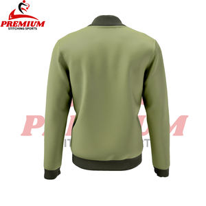 Veste bomber sport chauffante pour homme en gros, veste en maille décontractée avec fermeture éclair, broderie, bouton, poche, coupe-vent - Product Image 2