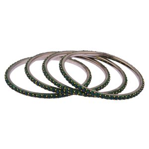 Ensemble de bijoux indiens, bracelet en cristal CZ, bijoux pour femmes, vert - Product Image 6