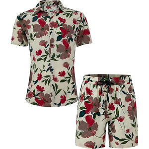 Pantalones cortos estampados de verano de alta calidad al por mayor para hombre, conjuntos con camisas de talla grande para hombre, producto de tela de punto - Product Image 1