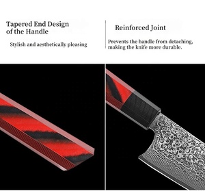 มีดทำครัวโลหะดามัสกัสแบบทำมือมีดทำครัวที่ปลอดภัยสำหรับเครื่องล้างจานแบบญี่ปุ่น - Product Image 4