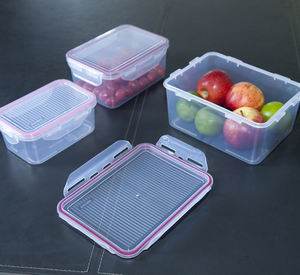 Ensemble de rangement pour réfrigérateur 3 pièces en plastique hermétique sans BPA, récipients de stockage carrés pour garde-manger de cuisine, en plastique pour aliments frais, déjeuner - Product Image 6