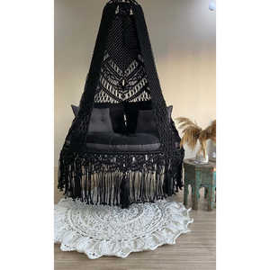 Hamaca Colgante de Macramé Estilo Boho Hecha a Mano, Hermoso Diseño Interior/Exterior con Aplicación para Patio - Product Image 3