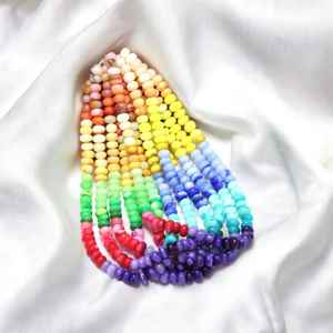 Multi Color Shaded Candy Opal Lisse Rondelle Perles 7mm à 10mm Loose Gemstone Strand Jewelry Making Bulk Wholesale India - Product Image 5