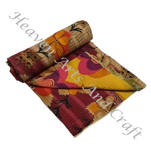 Kantha <b>Quilt</b> Gudari Kantha <b>Quilt</b> Gudari Hot Selling Wholesale Gold Supplier GD1104 Handmade Kantha <b>Quilt</b> Cotton Printed <b>Indian</b> - Product Image 5