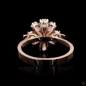 แหวนแต่งงานประดับเพชรทรงวงรีทรงรีขนาด14k ประดับโรสโกลด์ทำด้วยมือประดับเพชร2.50กะรัต VVS เพชร - Product Image 2