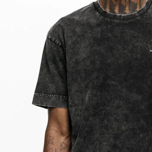 Best Selling Grey Color Heavyweight <b>Acid</b> <b>Washed</b> <b>T</b> <b>Shirt</b> for Sale With Customized Logo and Design Wholesale Rate OEM Breathable - Product Image 3