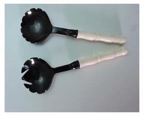 Ensemble de couverts saladier en corne de buffle naturelle Cuillère à baguettes de style classique unique pour le service alimentaire Cadeaux d'affaires durables - Product Image 1