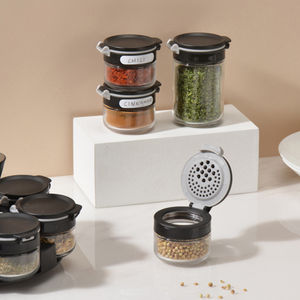 Recipientes Cuadrados de Vidrio para Especias con Tapas Mezcladoras Diseñados para una Fácil Dispensación y Almacenamiento Organizado de Condimentos y Hierbas - Product Image 2