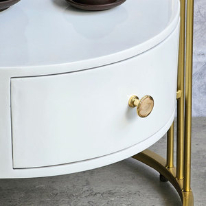 Contemporary 2-Tier Side <b>Table</b> with Convertible Metal Frame and Durable Drawers Classic Tea <b>Table</b> Design-<b>Sofa</b> Side <b>Table</b> SST016 - Product Image 6