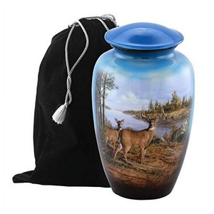 Modern American Style Aluminum Metal Urn for Human Cremation Best Piece with Unique Design for Funerals and <b>Memorials</b> - Product Image 3