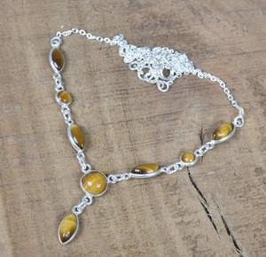 สร้อยคอหิน925ตาเสือเงินสเตอร์ลิงสร้อยคอพลอยอัญมณีรูปตาเสือทำด้วยมือของขวัญสำหรับวันเกิดพร้อม925ประทับ - Product Image 6