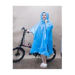 OEM Service Waterproof <b>Bicycle</b> Rain Cape Poncho PE Plastic Raincoats Length Hooded 130cm Single-person Rainwear Made in Vietnam - Product Image 5