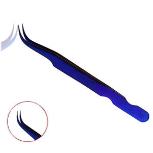 Pince à épiler professionnelle enduite de plasma bleu faite à la main en acier inoxydable - Product Image 3