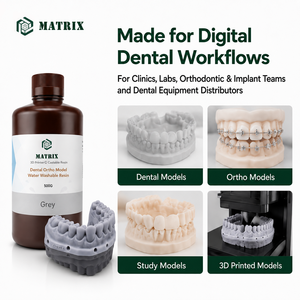 Resina de Modelo Ortho Lavable con Agua Matrix para Impresoras DLP LCD de 405nm con Alta Precisión y Salida Estable para Modelos de Laboratorio Dental - Product Image 2