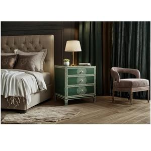 Meuble de rangement artisanal à plusieurs tiroirs en incrustation d'os vert et blanc, design élégant, pour la décoration de la maison à un prix raisonnable - Product Image 1