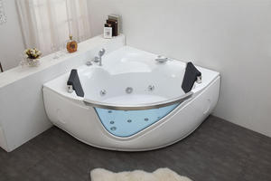 Baignoire balnéo d'angle triangulaire de luxe pour 2 personnes, baignoire spa avec fenêtre en verre pour le développement <span class=keywords><strong>immobilier</strong></span> et les projets d'appartements de luxe - Product Image 6