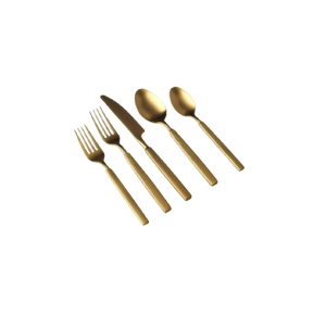 Haute qualité brillant polonais en laiton or couverts ensembles usine vente directe couverts vaisselle décor couteau fourchette cuillère - Product Image 5